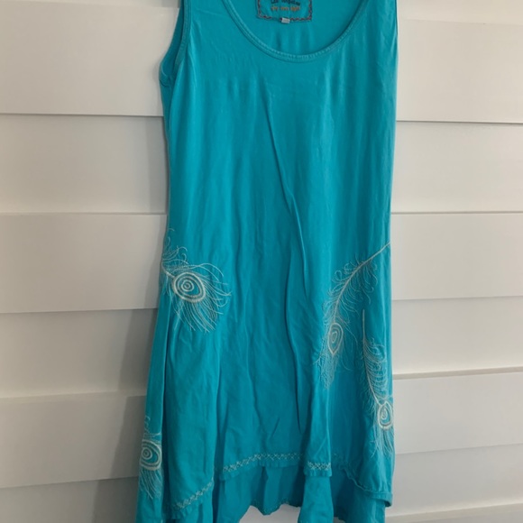 Johnny Was - Blue Asymmetrical Embroidered Dress - Picture 2 of 7